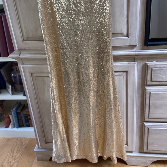 Ruiyige gold gown prom sz L euc - Picture 8 of 8